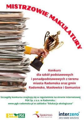 Plakat informujący o konkursie dot. zbiórki makulatury