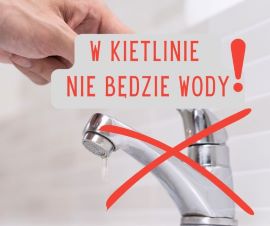 Plakat informacyjny: brak wody