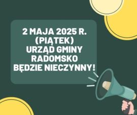 Plakat informacyjny o dniu wolnym od pracy