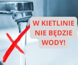 Plakat informujący o braku wody
