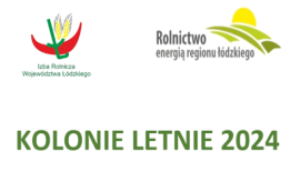Plakat informujący o koloniach letnich dla dzieci 