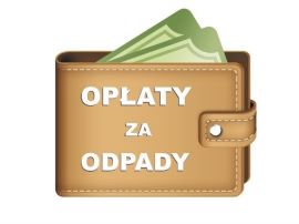 Portfel z napisem: Opłaty za odpady