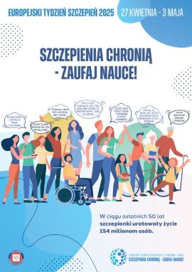 Plakat informacyjny zachęcający do szczepień 
