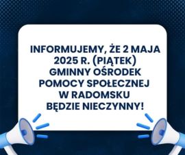 Plakat informacyjny: dzień wolny w GOPS