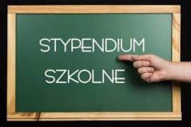 Plakat informacyjny z napisem stypendia szkolne 