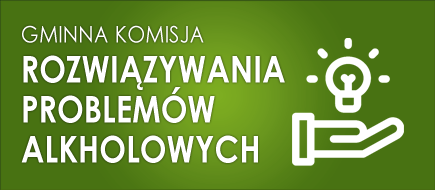 Plakat informacyjny Gminnej Komisji Rozwiązywania Problemów Alkoholowych 