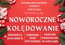 Plakat informujący o Noworocznym Kolędowaniu