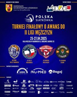 Kolorowy plakat informujący o meczu piłki siatkowej 