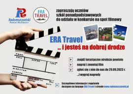 Plakat informacyjny konkursu "Era travel"