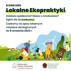 Plakat informacyjny dot. konkursu "Lokalne Ekopraktyki"