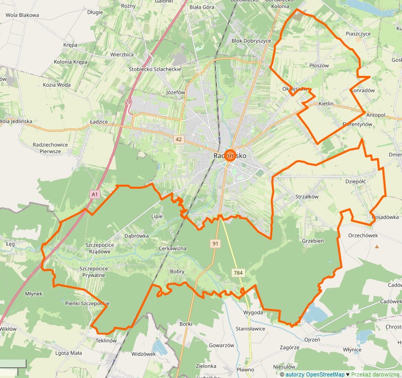 Mapa Gminy Radomsko