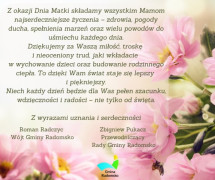Życzenia z okazji Dnia Mamy 