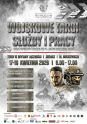 Plakat informacyjny. Plakat dotyczy Wojskowych Targów Służby i Pracy 