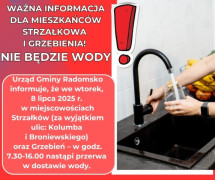 Grafika informująca o braku wody
