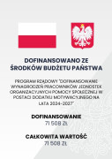 Plansza informacyjna dot. dofinansowania ze środków budżetu państwa