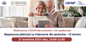 Plakat informacyjny dot. bezpłatnego szkolenia dla seniorów 