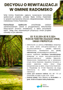 Plakat informujący Mieszkańców Gminy Radomsko o konsultacjach społecznych 