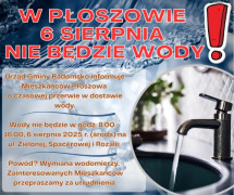 Grafika informująca o braku wody