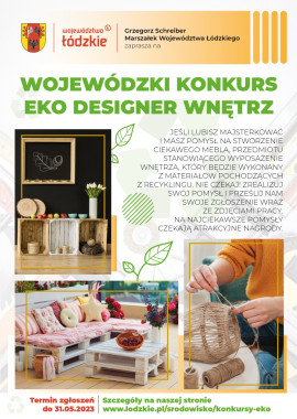 Plakat informacyjny konkursy Eko design wnętrz