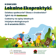 Plakat dot. konkursu "Lokalne Ekopraktyki"