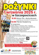 Plakat informacyjny dot. dożynek w Szczepocicach 