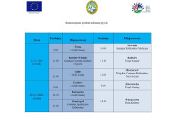 Harmonogram spotkań informacyjnych organizowanych przez Lokalną Grupę Działania "Region Włoszczowski"