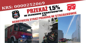 Baner OSP Strzałów - 1,5 proc. podatku 