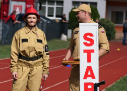 Strażacy tuż przed zawodami strażackimi 