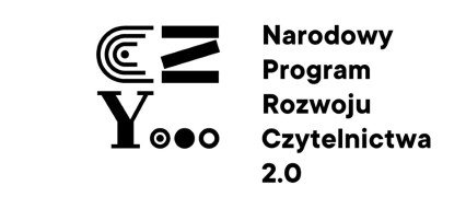 Czarno-Biało logo Narodowego Programu Rozwoju Czytelnictwa 2.0