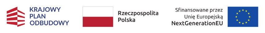 Logotypy: Krajowy Plan Odbudowy, Flaga RP, Flaga UE