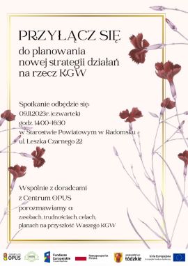 Plakat informujący o spotkaniu dla KGW